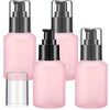 4 Pcs 60ml/2oz Empty Refillable Pink Frosted Glass